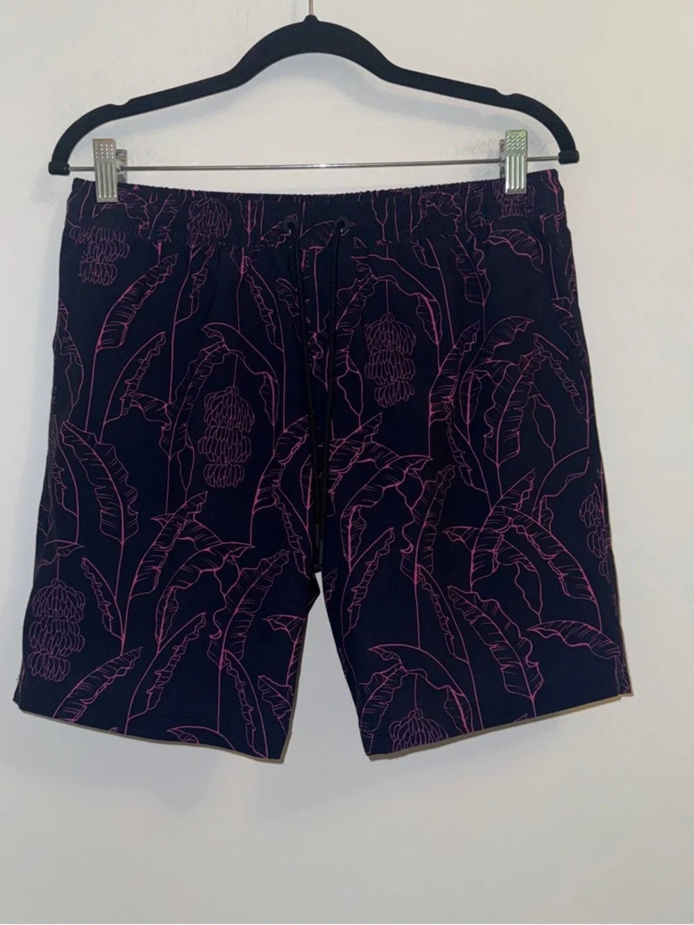 Hurley Men’s Swim Trunks Navy Pink Tropical Print Board Shorts Size S